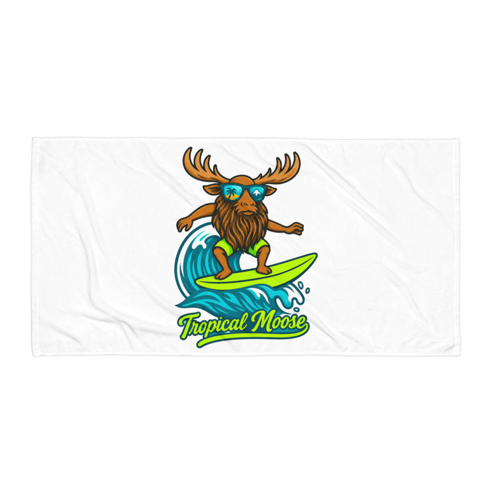 Surf Moose Beach Towel, 30x60 inch, laid flat
