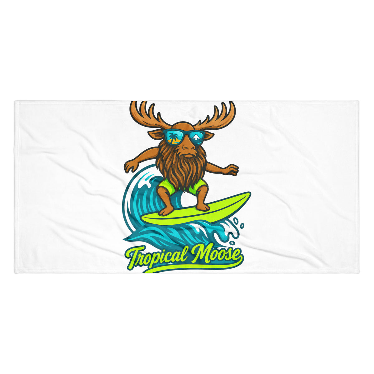 Surf Moose Beach Towel, 36x72 inch, laid flat