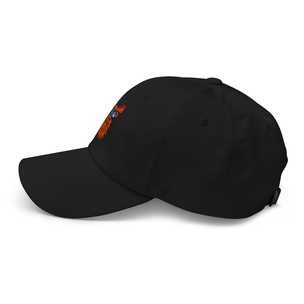 Tropical Moose Embroidered Dad Hat in Black, left side view