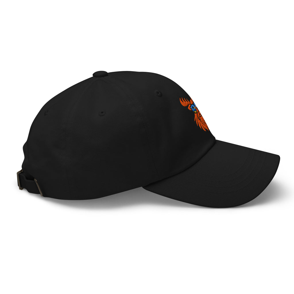 Tropical Moose Embroidered Dad Hat in Black, right side view