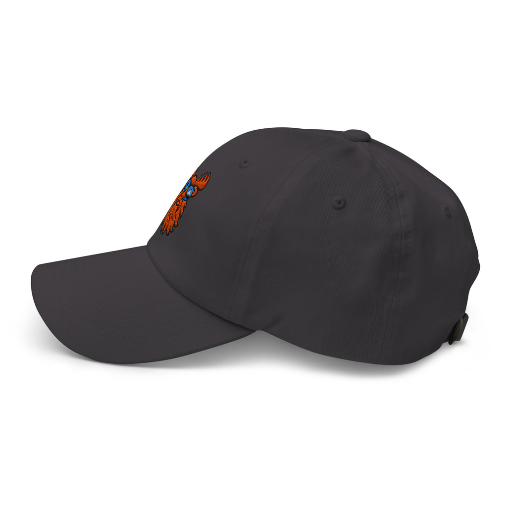 Tropical Moose Embroidered Dad Hat in Dark Grey, left side view
