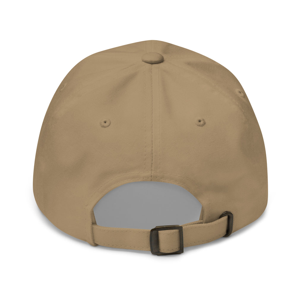 Tropical Moose Embroidered Dad Hat in Khaki, back view