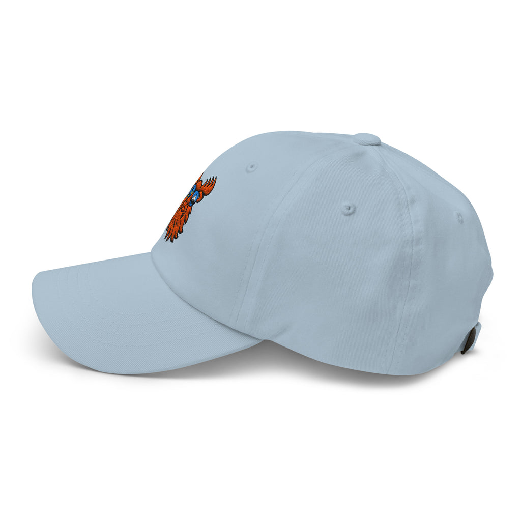 Tropical Moose Embroidered Dad Hat in Light Blue, left side view