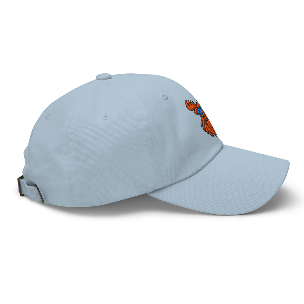 Tropical Moose Embroidered Dad Hat in Light Blue, right side view