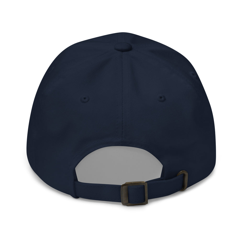 Tropical Moose Embroidered Dad Hat in Navy, back view