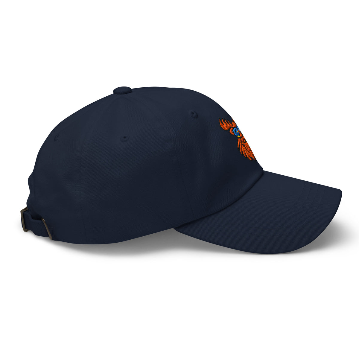 Tropical Moose Embroidered Dad Hat in Navy, right side view