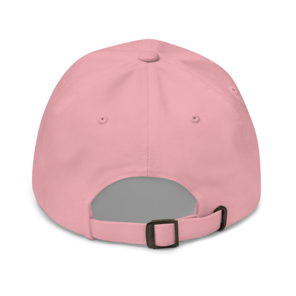 Tropical Moose Embroidered Dad Hat in Pink, back view