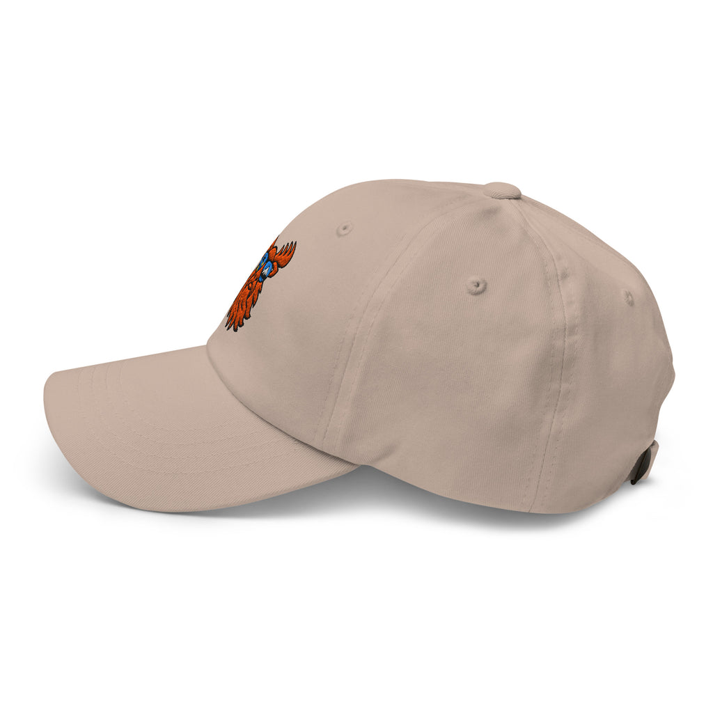 Tropical Moose Embroidered Dad Hat in Stone, left side view