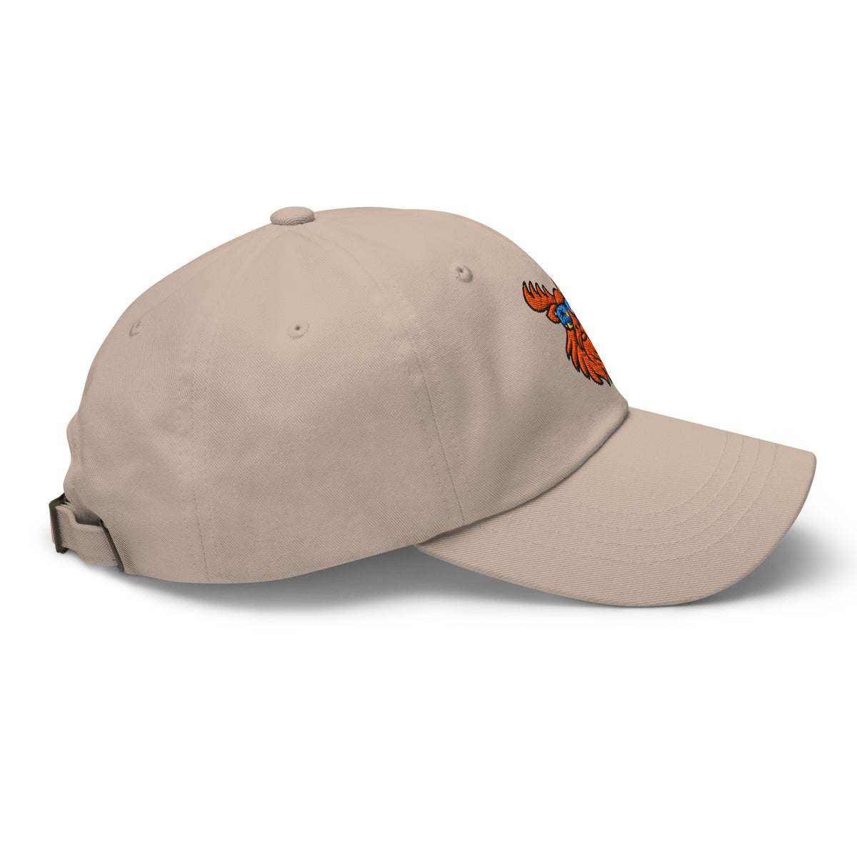 Tropical Moose Embroidered Dad Hat in Stone, right side view