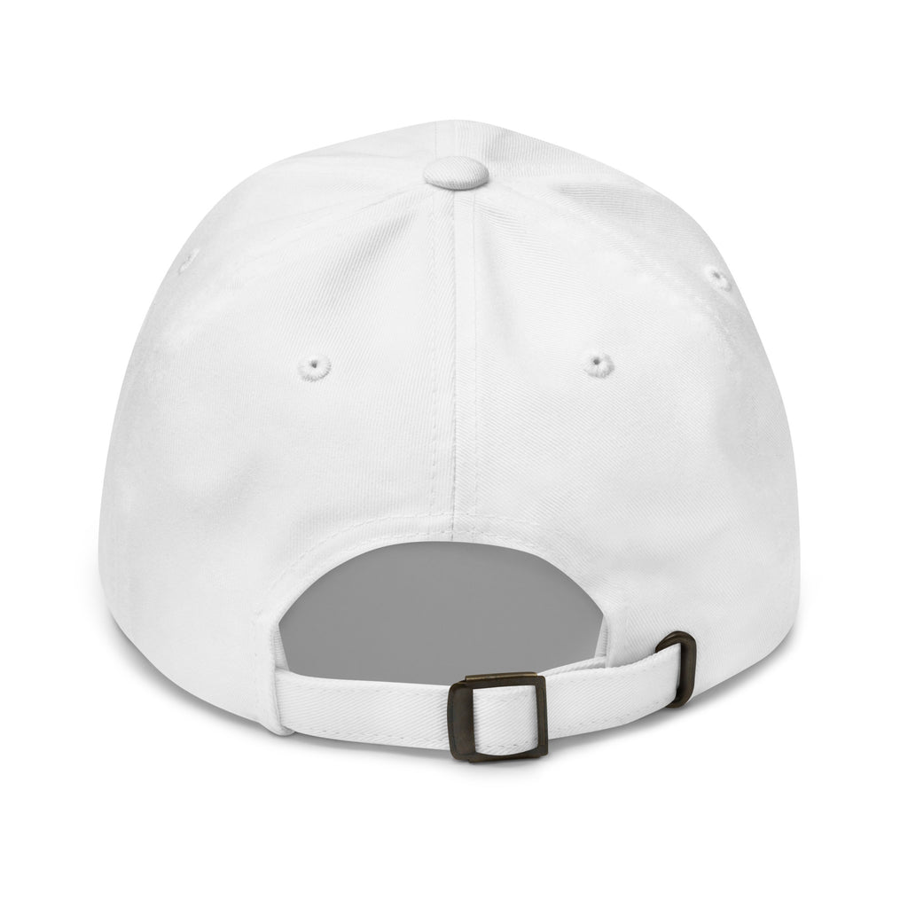 Tropical Moose Embroidered Dad Hat in White, back view