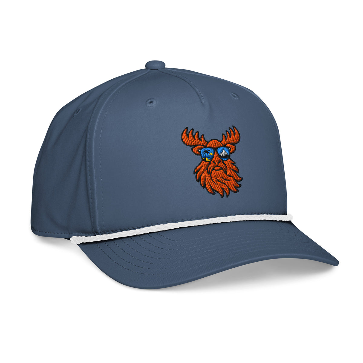 Tropical Moose Golf Rope Cap, light blue with white rope, right front view