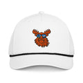 Tropical Moose Golf Rope Cap, white with black rope, front view