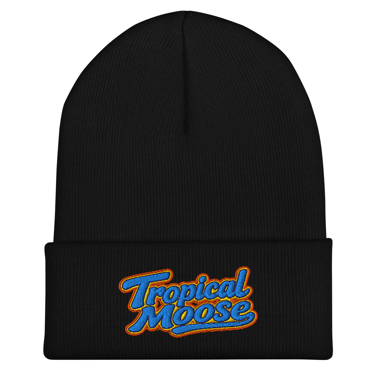 Tropical Moose Script Beanie in Black