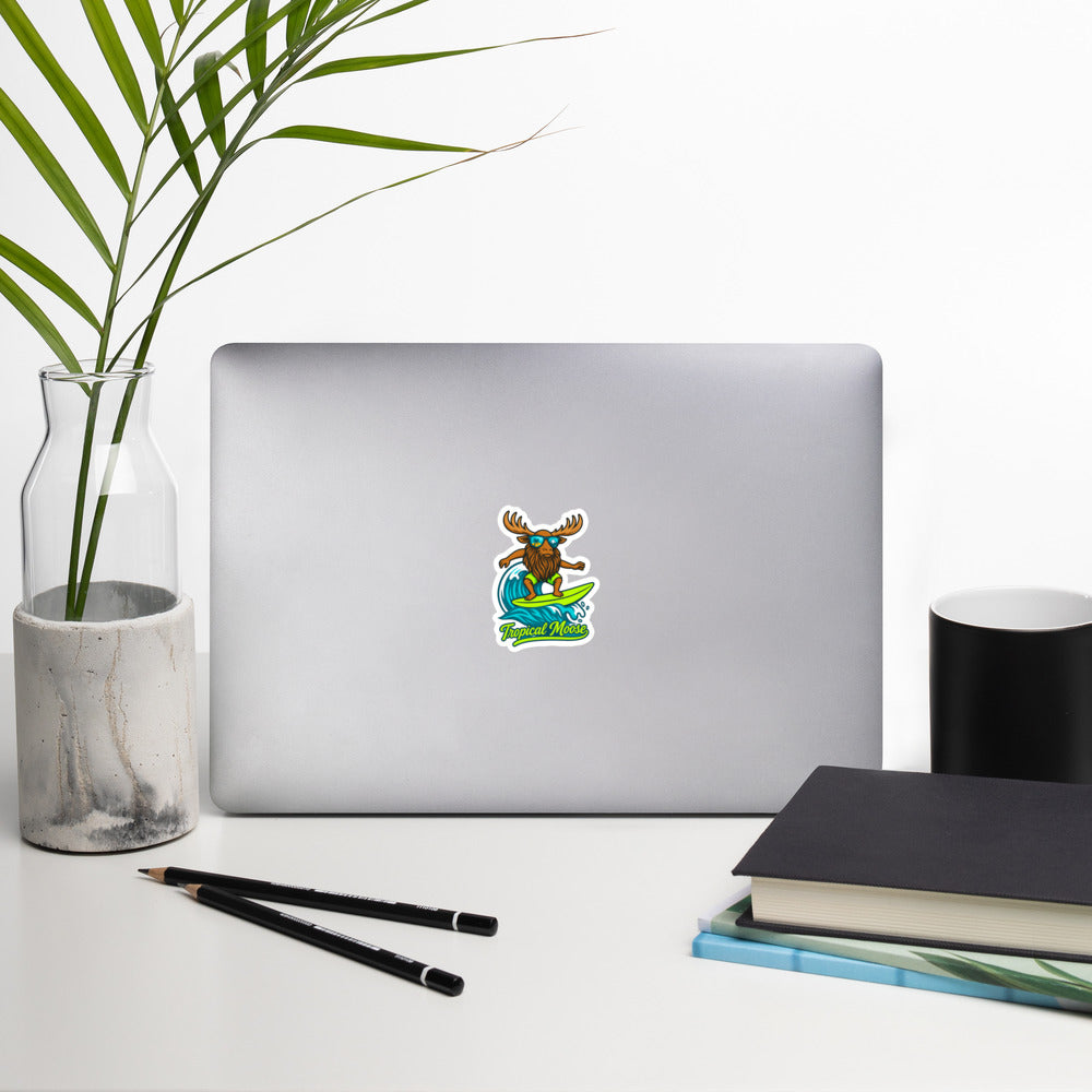 Surf Moose vinyl sticker, 3 inch, second lifestyle photo