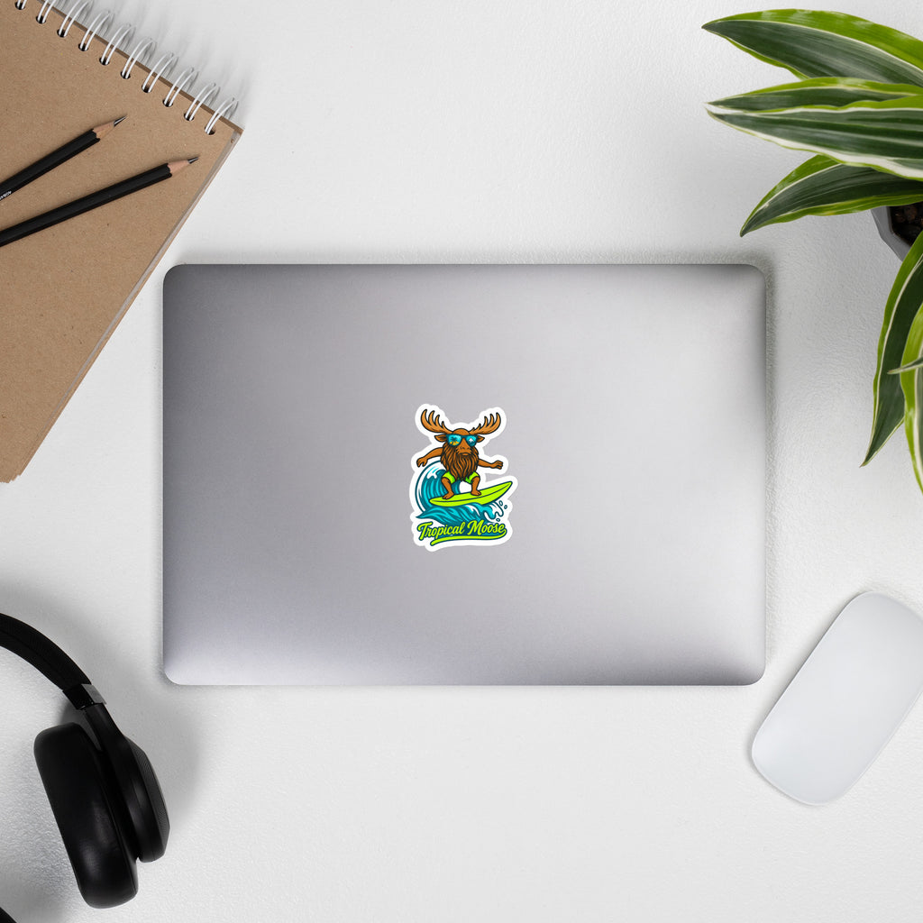 Surf Moose vinyl sticker, 3 inch, third lifestyle photo