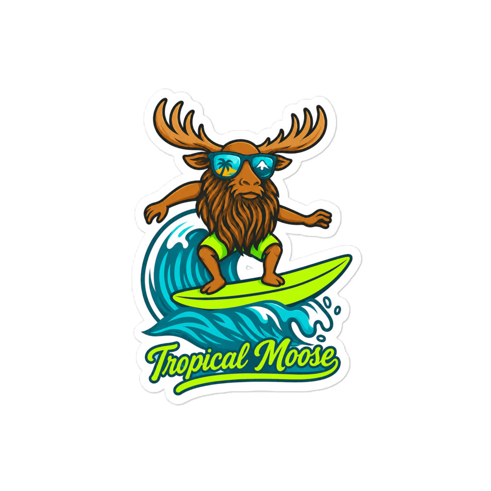 Surf Moose kiss-cut sticker, 4 inch