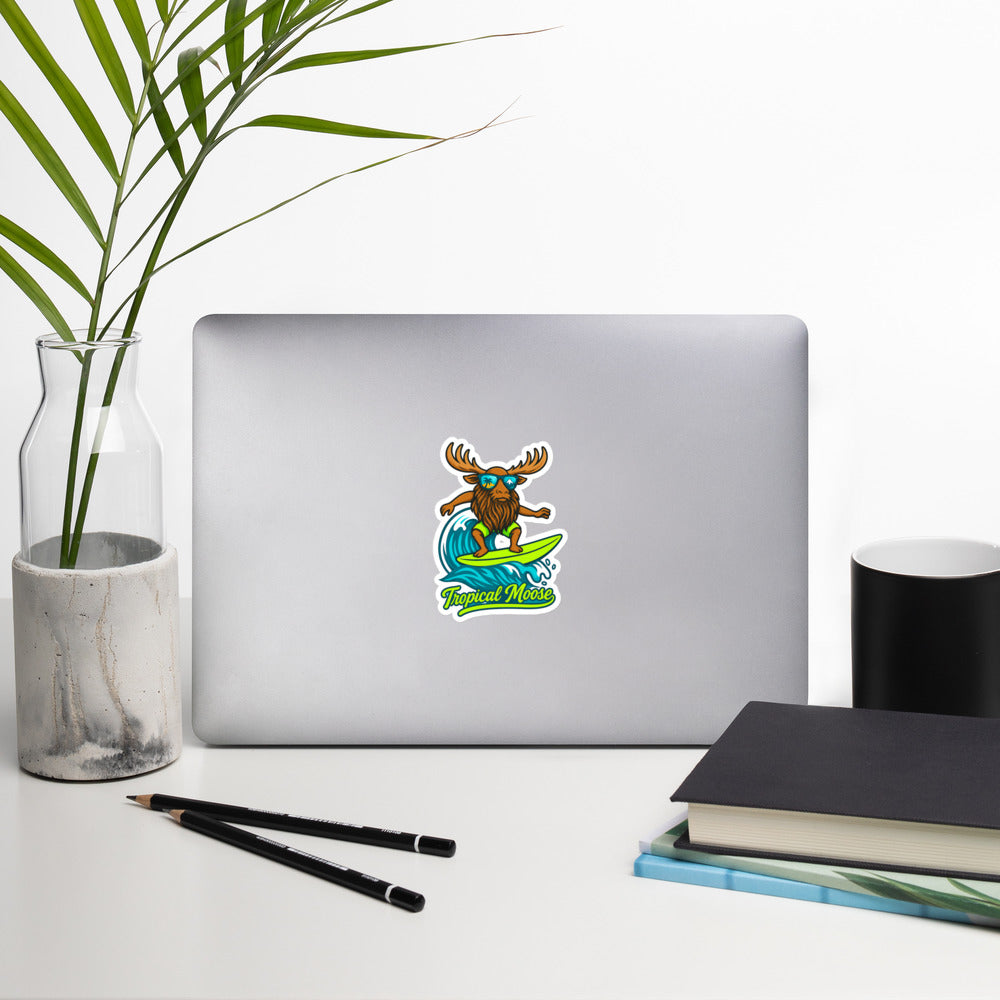 Surf Moose vinyl sticker, 4 inch, second lifestyle photo