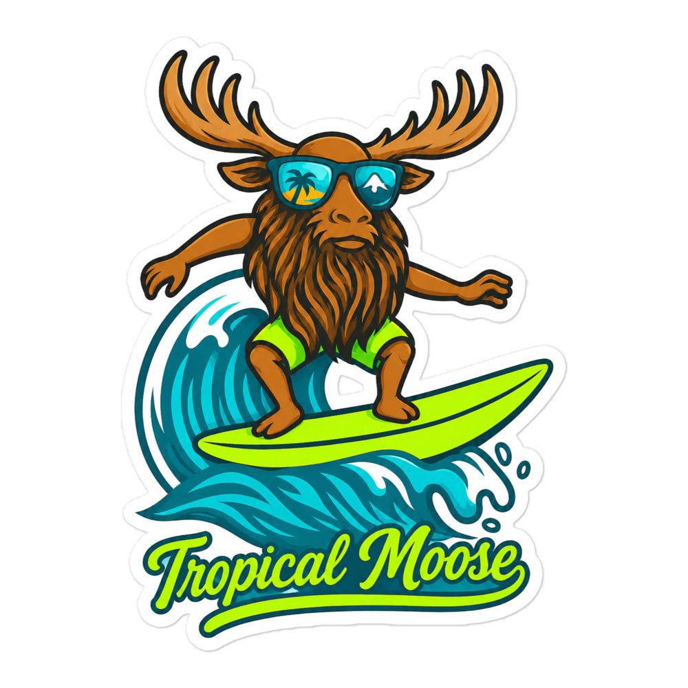 Surf Moose kiss-cut sticker, 5.5 inch