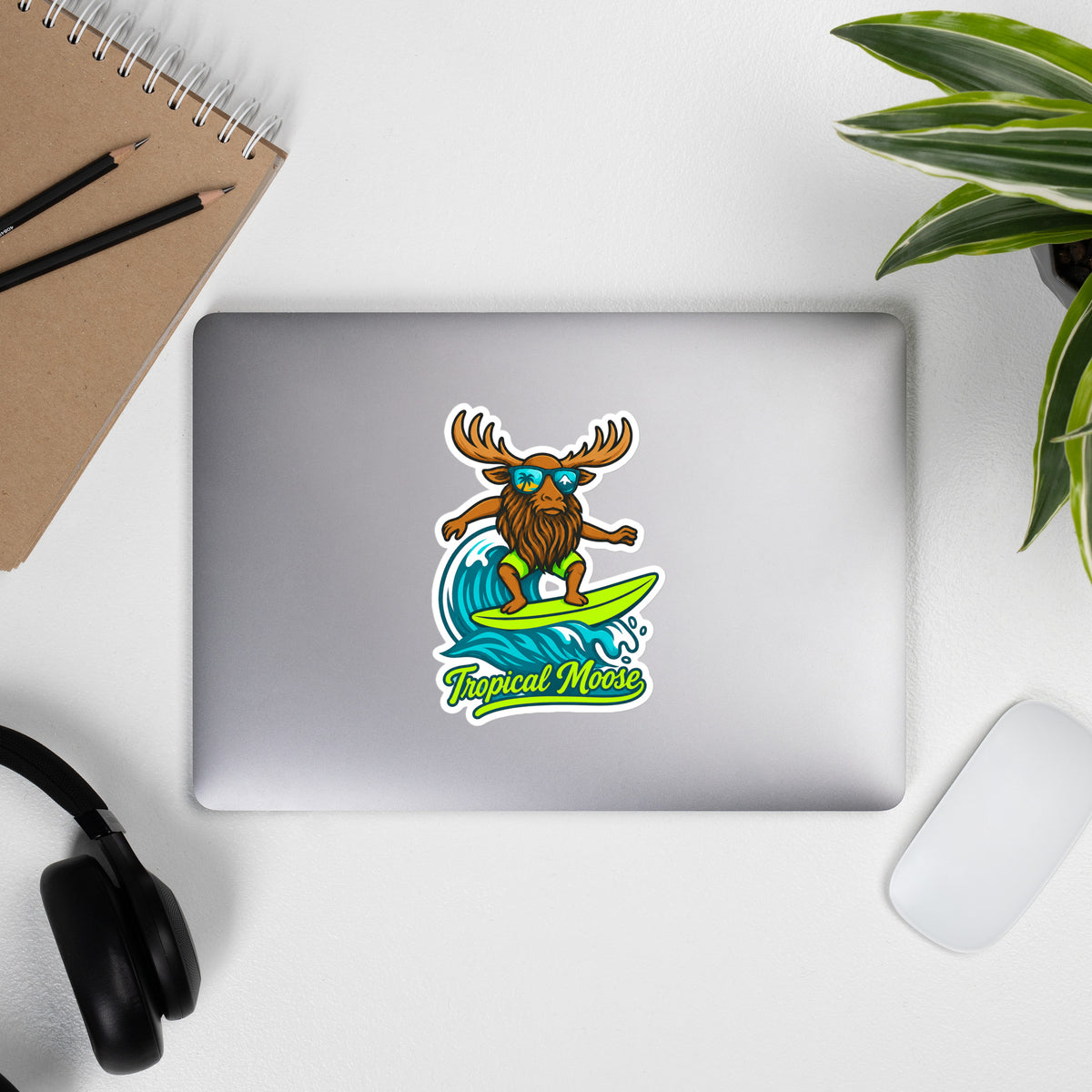 Surf Moose vinyl sticker, 5.5 inch, third lifestyle photo