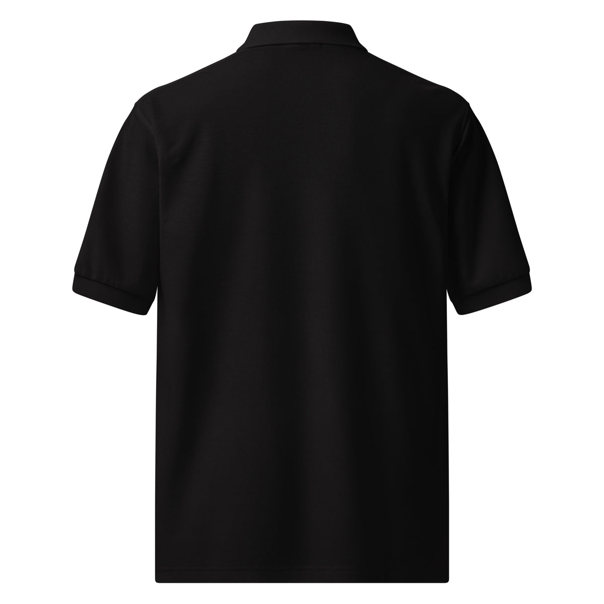 Tropical Moose Script Polo in Black, back view