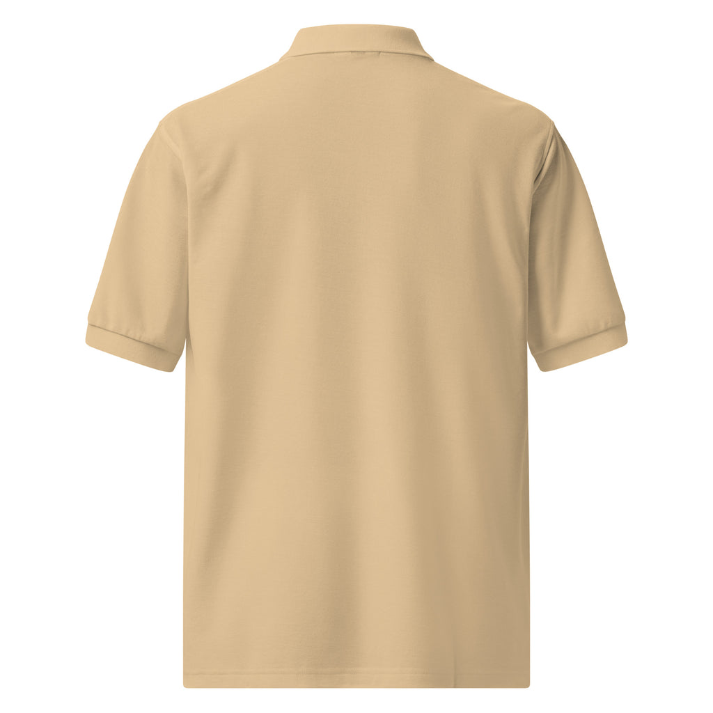 Tropical Moose Embroidered Polo in Stone, back view