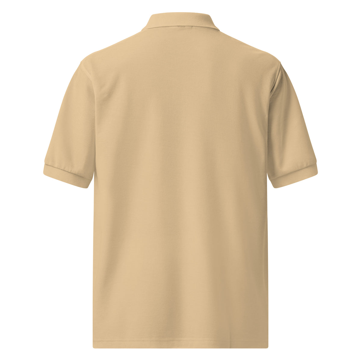 Tropical Moose Embroidered Polo in Stone, back view