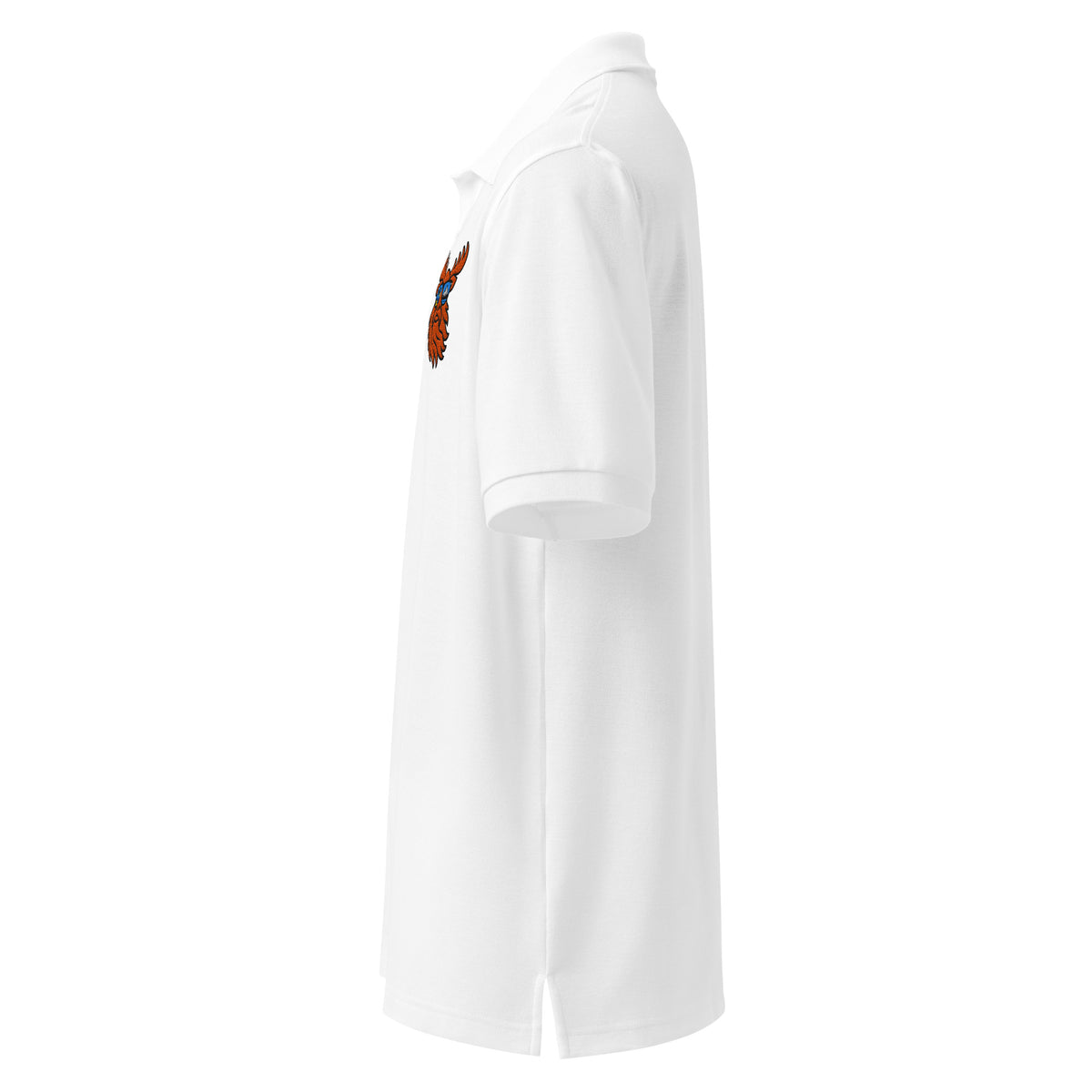 Tropical Moose Embroidered Polo in White, left side view