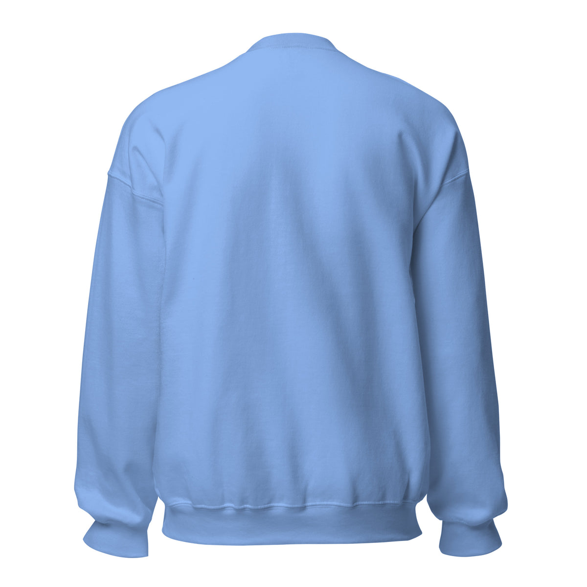 Tropical Moose Embroidered Crewneck in Carolina Blue, back view