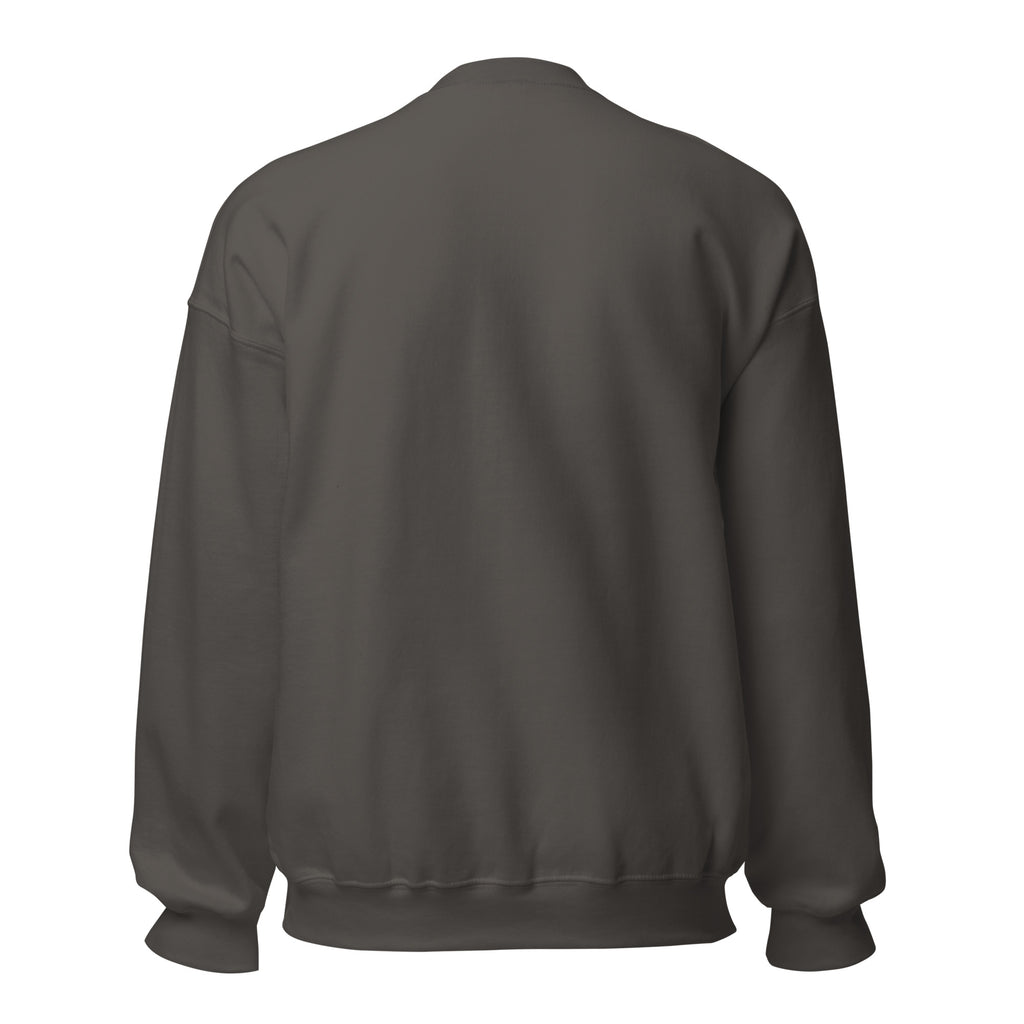 Tropical Moose Script Crewneck in Charcoal, back view