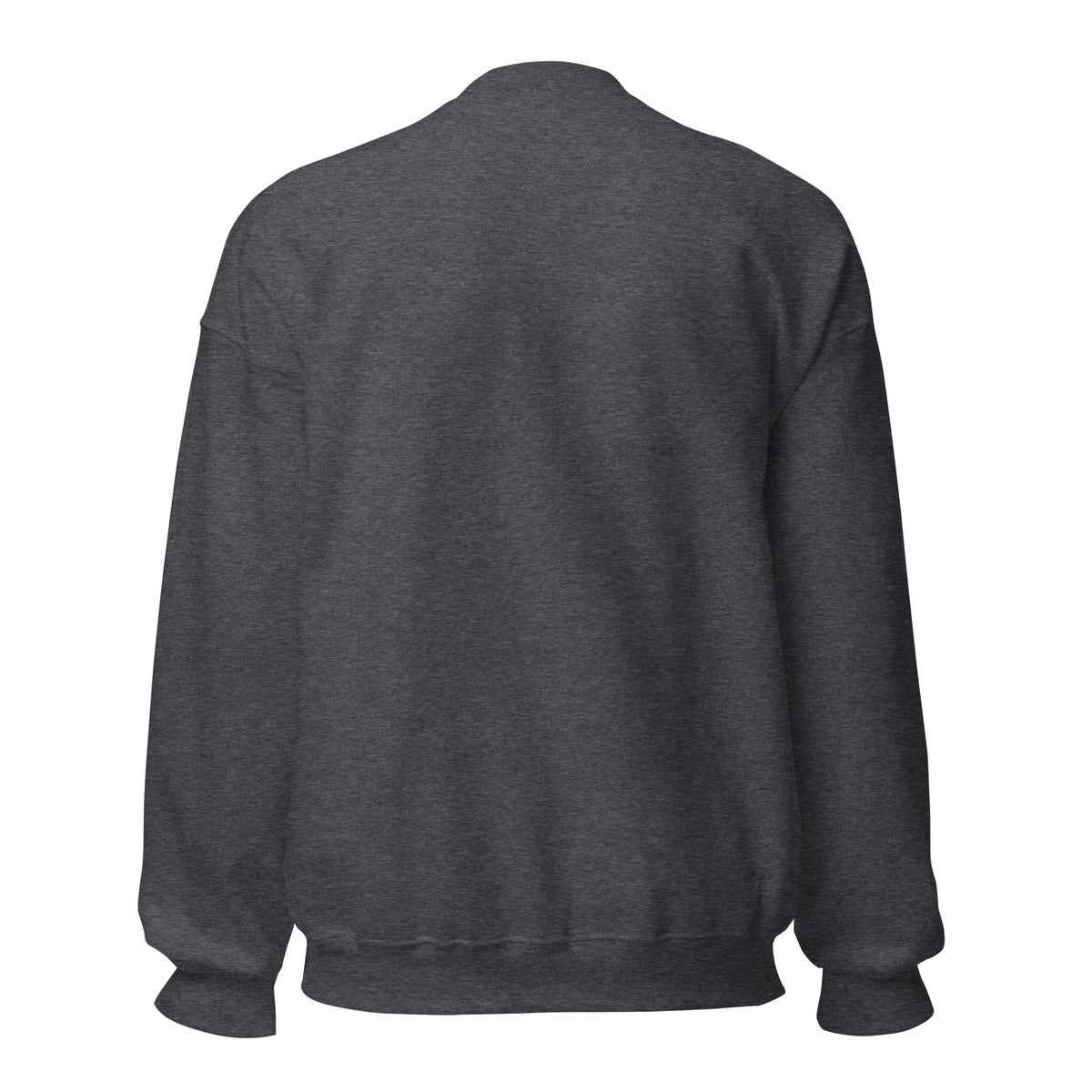 Tropical Moose Embroidered Crewneck in Dark Heather, back view