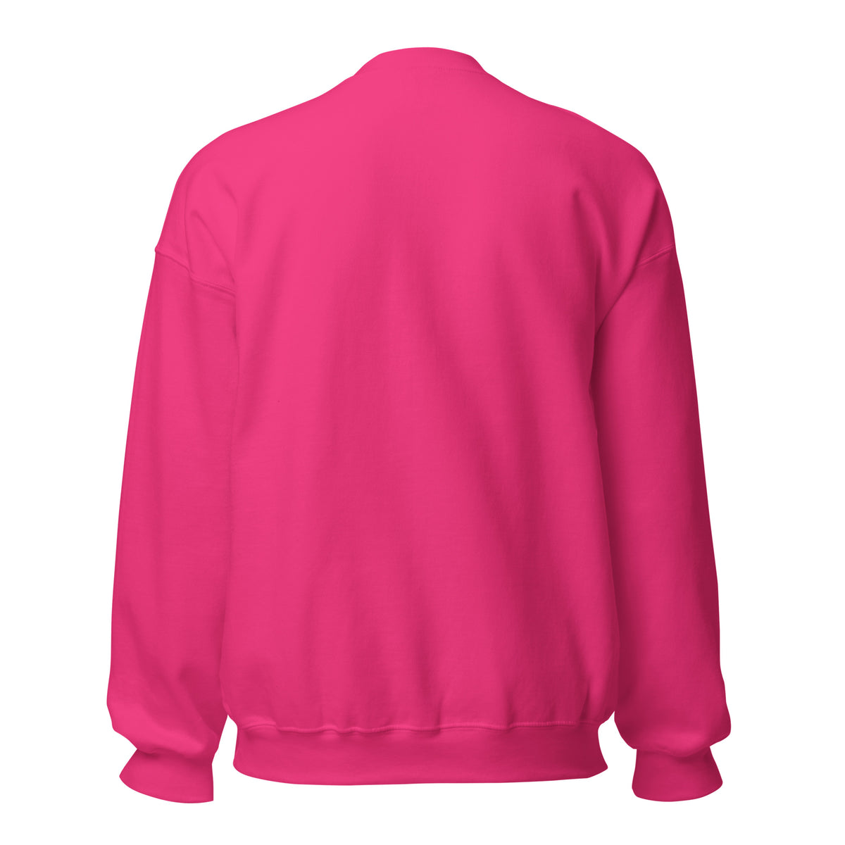 Tropical Moose Embroidered Crewneck in Heliconia pink, back view