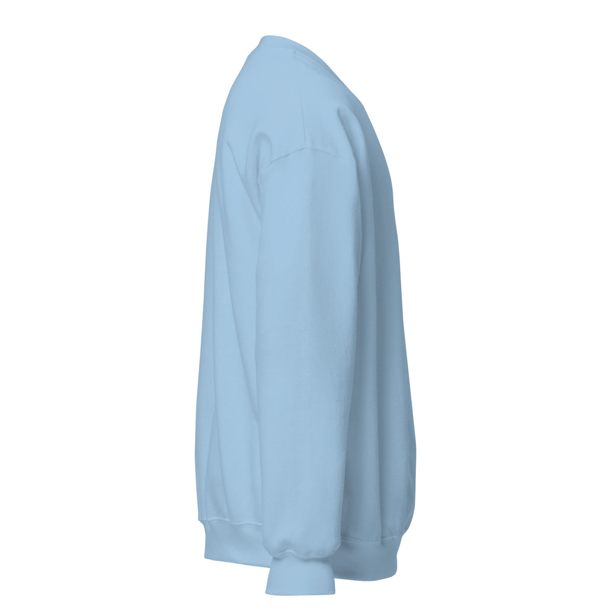 Tropical Moose Script Crewneck in Light Blue, right side view