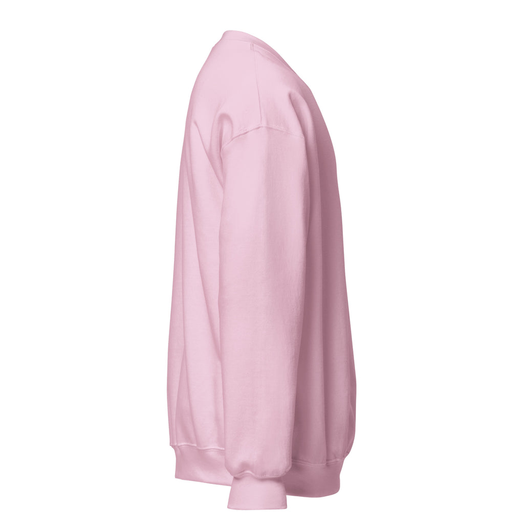 Tropical Moose Script Crewneck in Light Pink, right side view