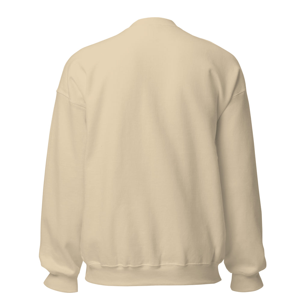 Tropical Moose Embroidered Crewneck in Sand, back view