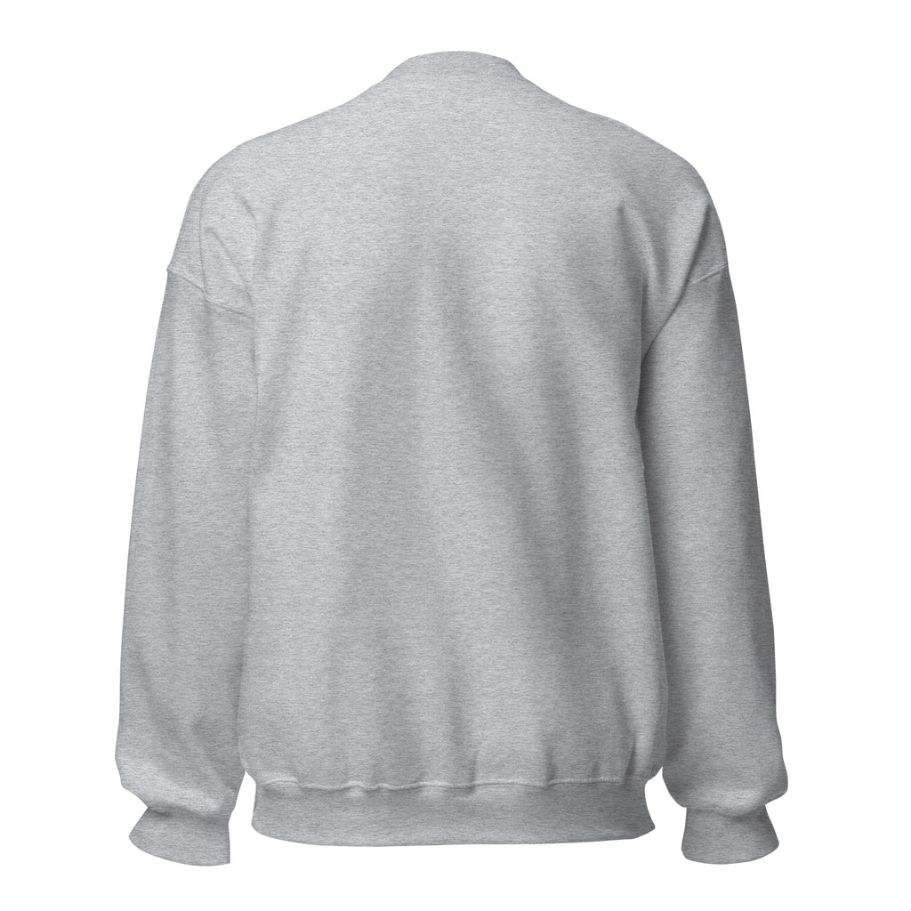 Tropical Moose Embroidered Crewneck in Sport Grey, back view