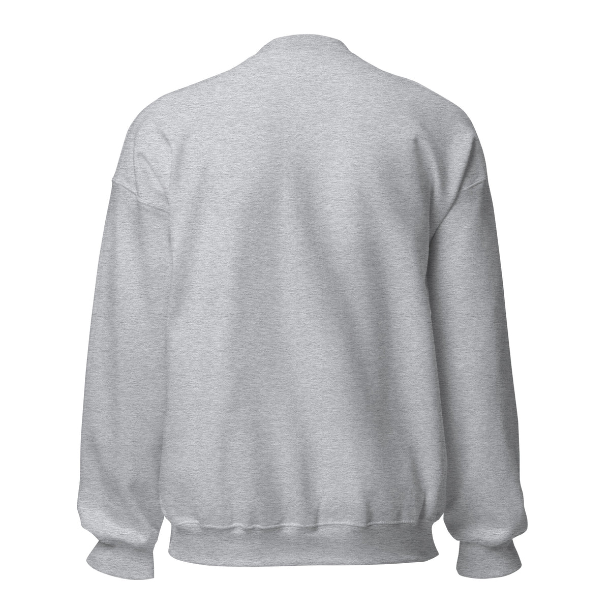 Tropical Moose Script Crewneck in Sport Grey, back view