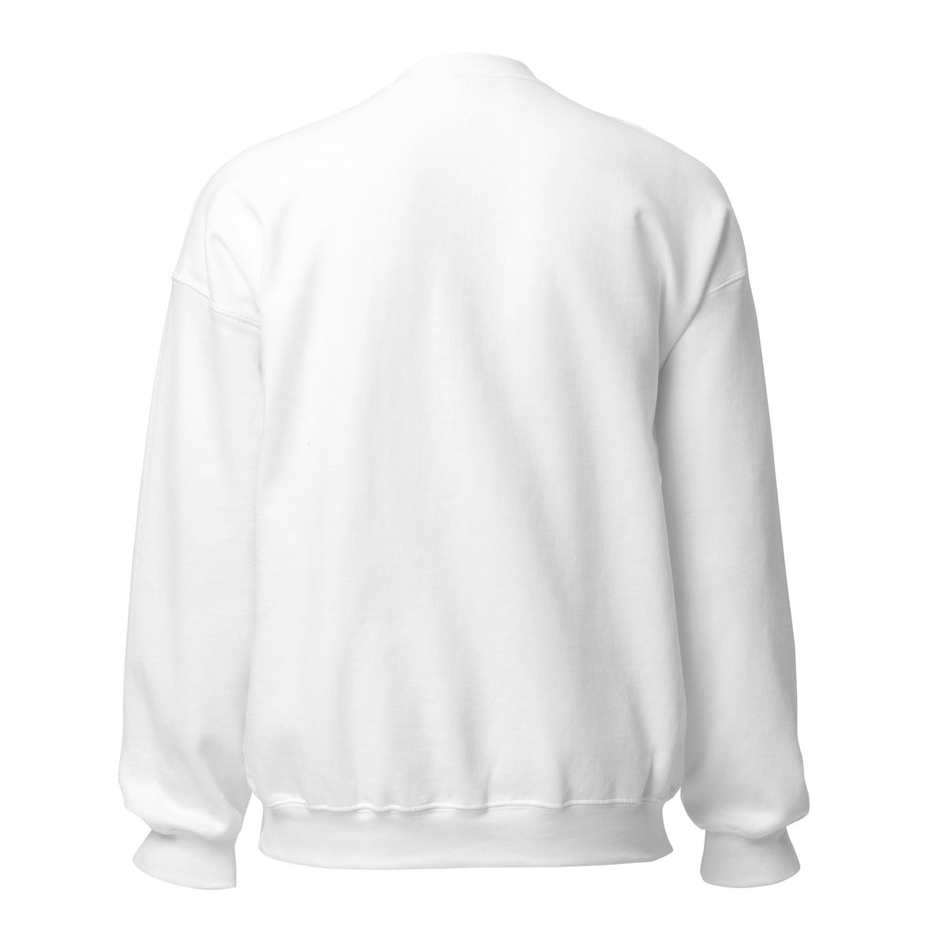 Tropical Moose Embroidered Crewneck in White, back view