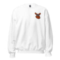 Tropical Moose Embroidered Crewneck in White, front view