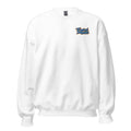Tropical Moose Script Crewneck in White, front view