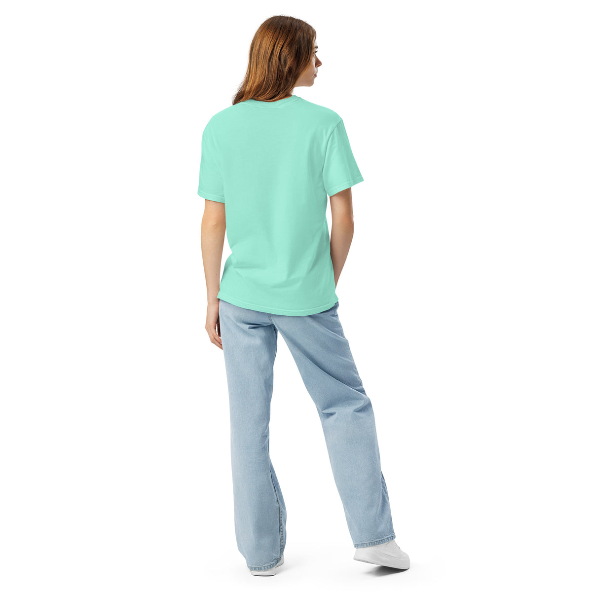 Surf Moose Classic Tee in Chalky Mint, back view