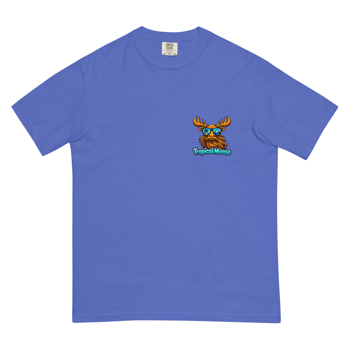 Surf Moose Classic Tee in Flo Blue, front view