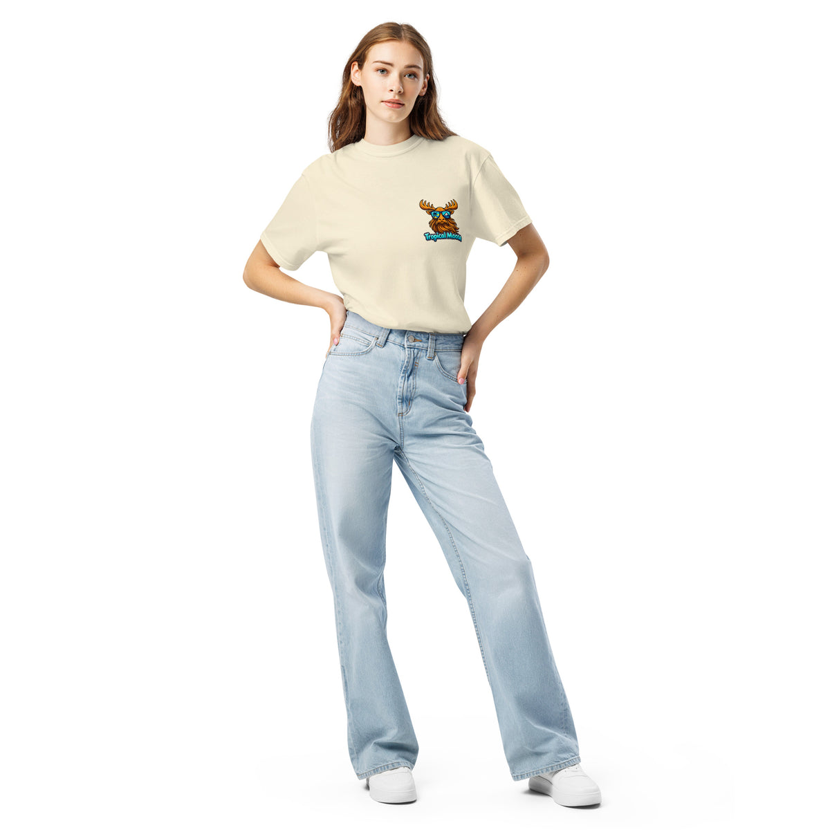 Surf Moose Classic Tee in Ivory, front view