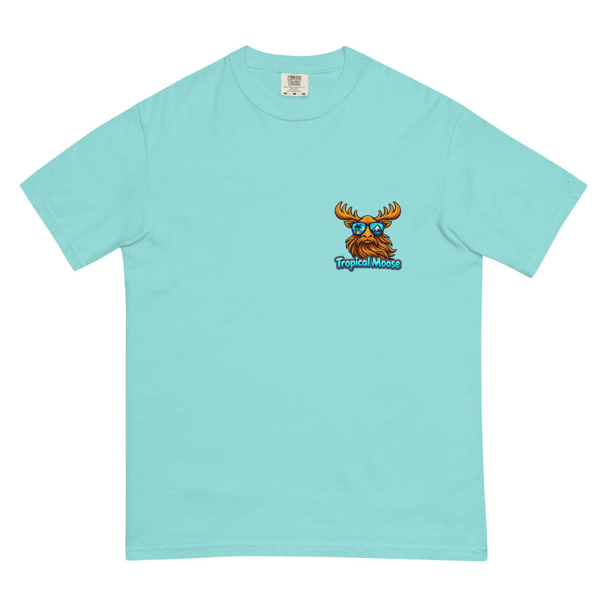 Surf Moose Classic Tee in Lagoon Blue, front view