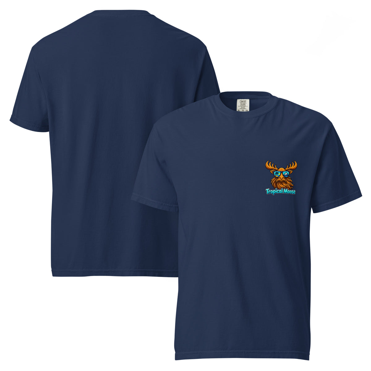 Surf Moose Classic Tee in True Navy, front and back views
