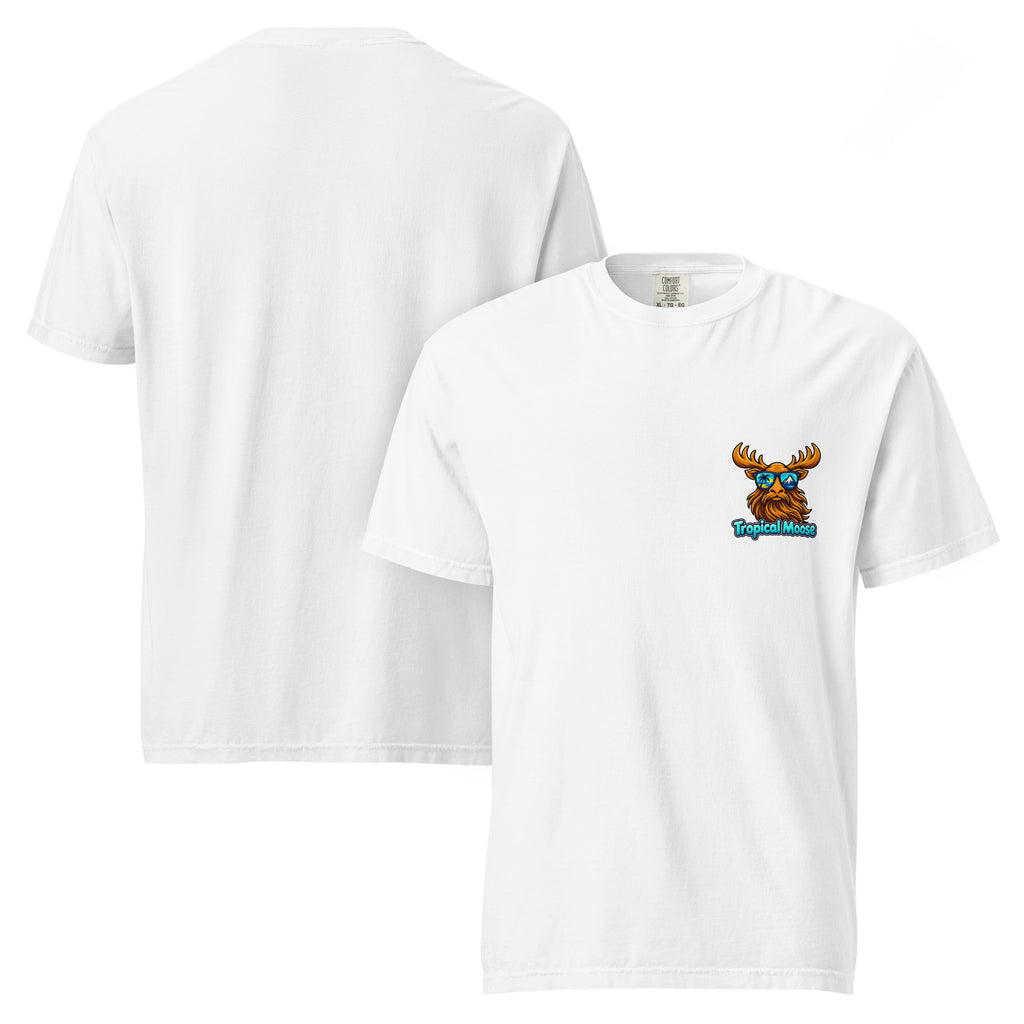 Surf Moose Classic Tee in White, front and back views