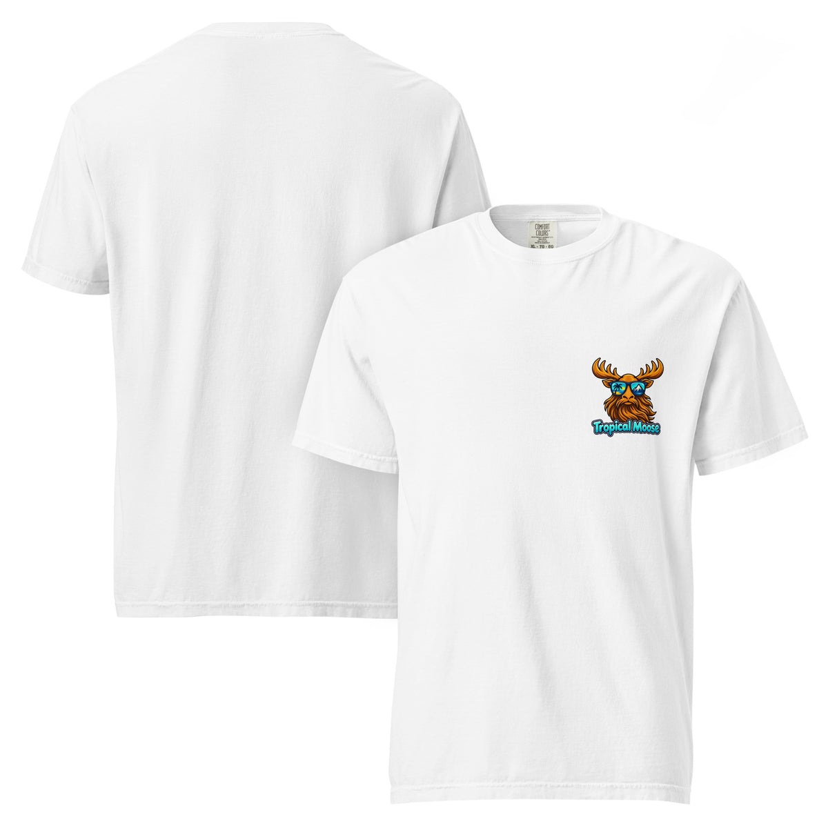Surf Moose Classic Tee in White, front and back views