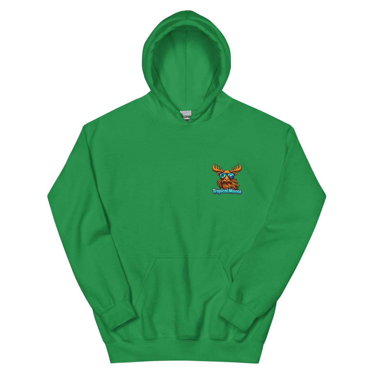 Surf Moose Pullover Hoodie in Irish Green, front view