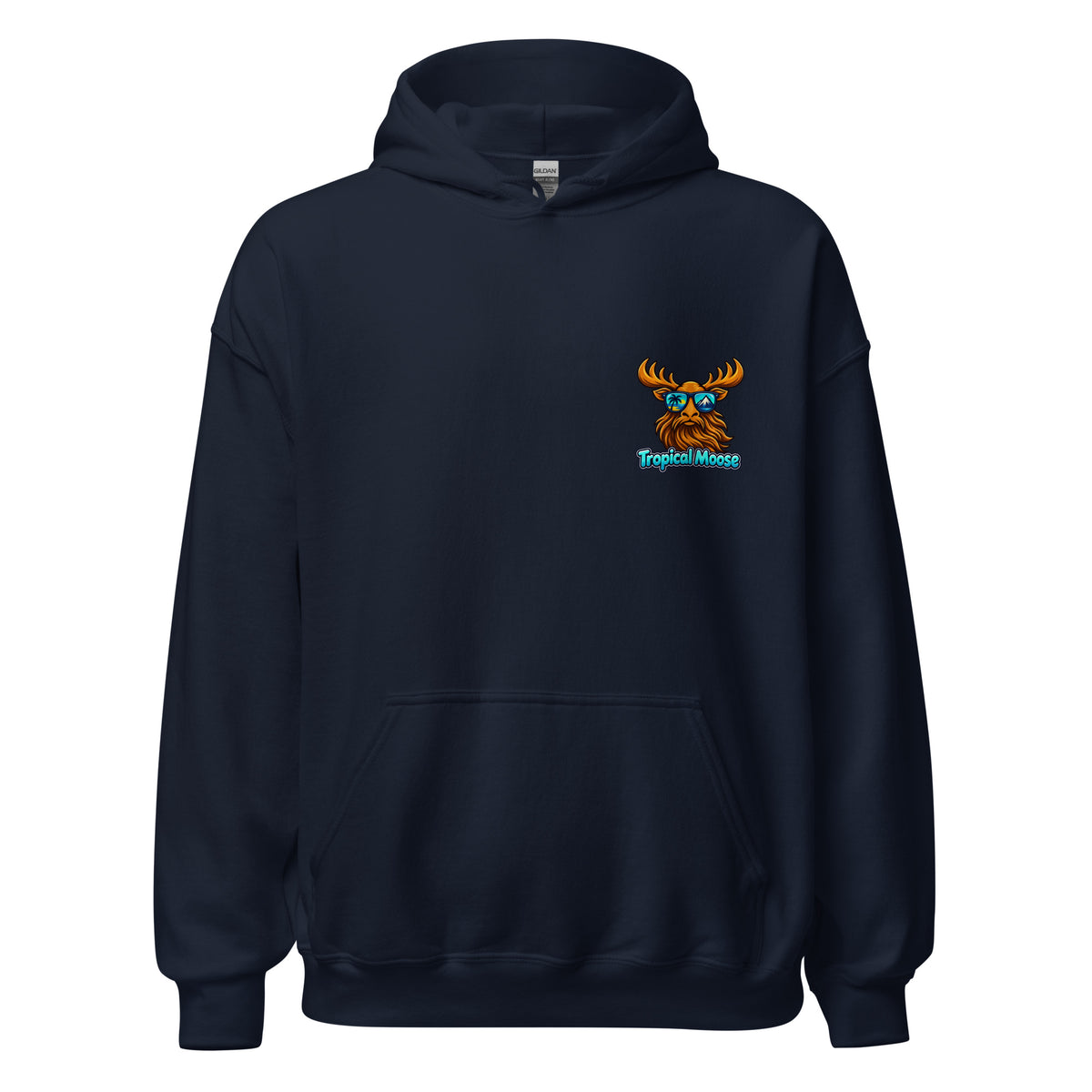 Surf Moose Pullover Hoodie in Navy, front view