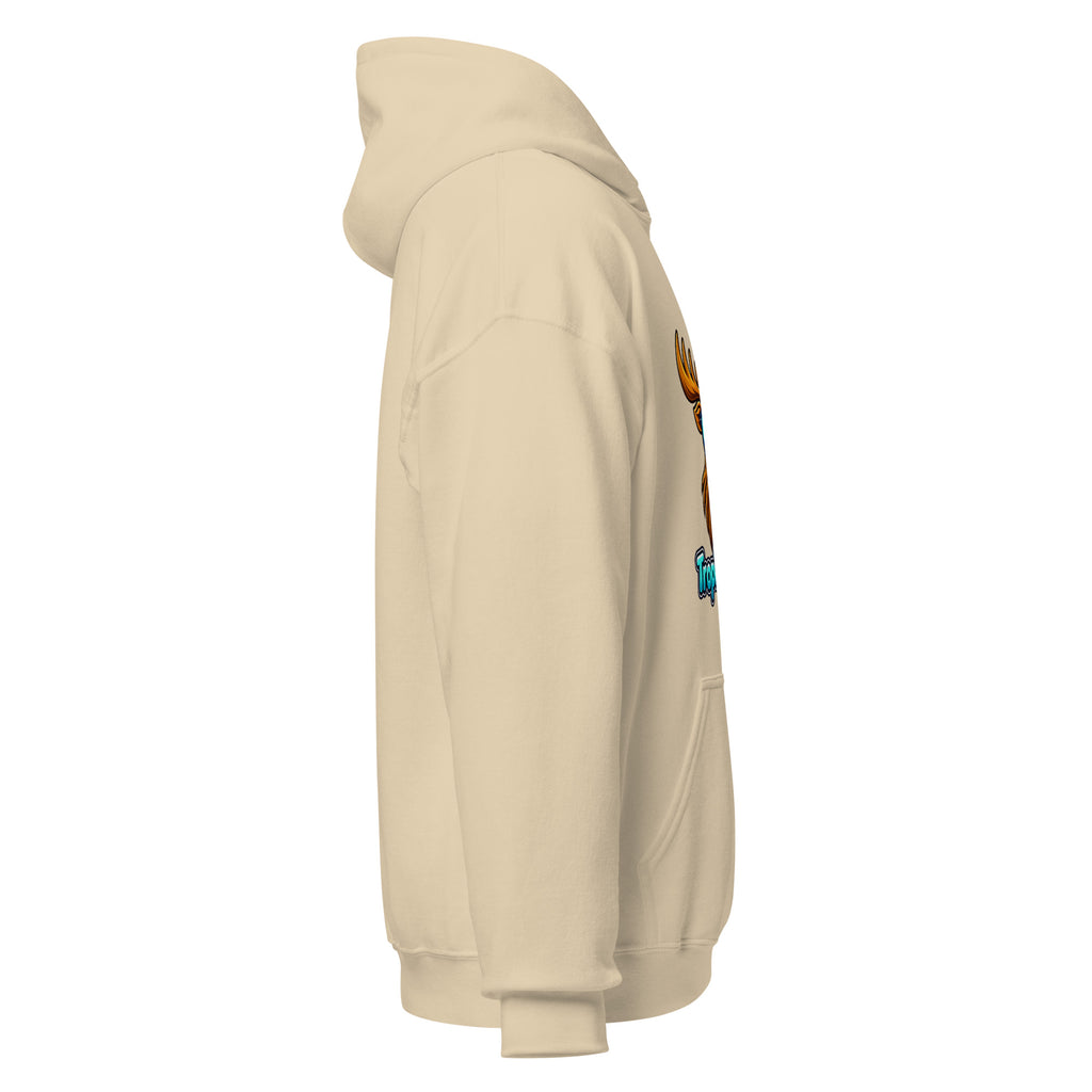 Tropical Moose Big Logo Hoodie in Sand, side view