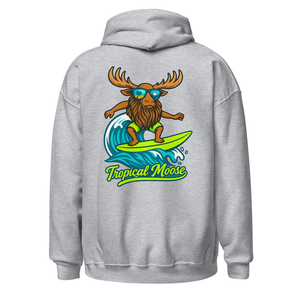 Surf Moose Pullover Hoodie in Sport Grey, back view